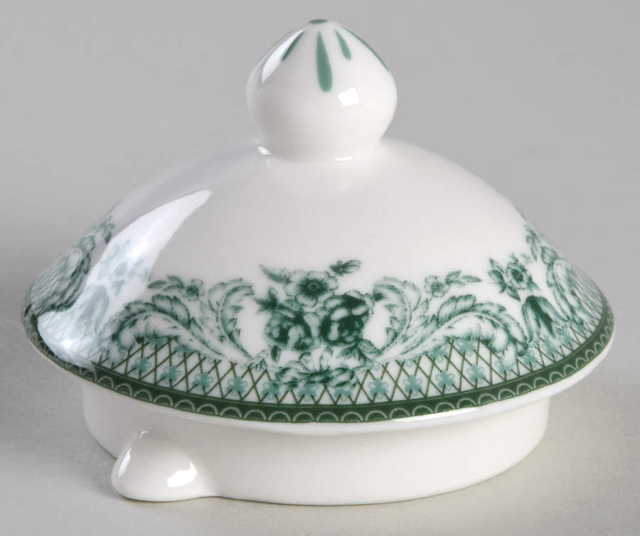 Green Toile Lid for Teapot by Grace's Teaware-1