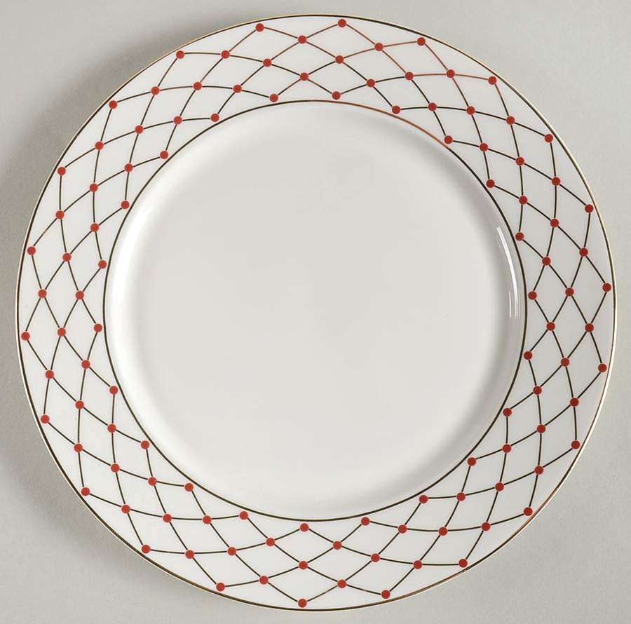 Metallic Trellis Red Salad Plate by Grace's Teaware-1
