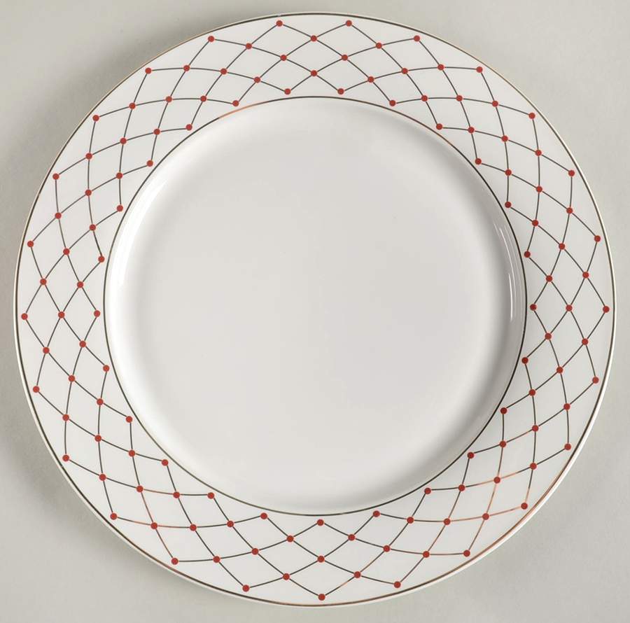 Metallic Trellis Red Dinner Plate by Grace's Teaware-1