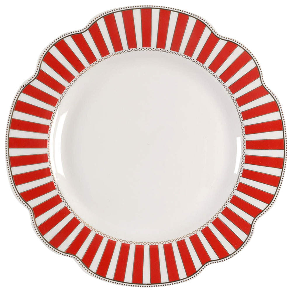 Josephine Red Dinner Plate by Grace's Teaware-1