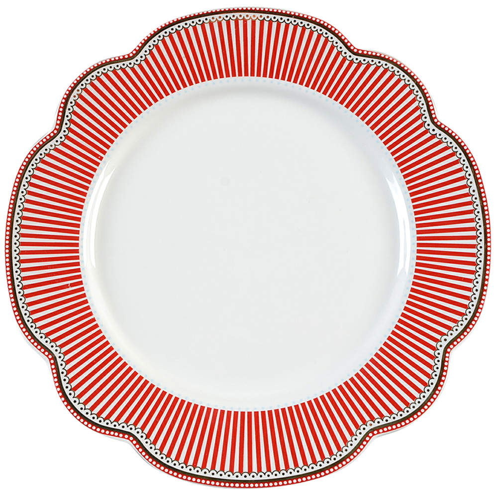 Josephine Red Dinner Plate by Grace's Teaware-1