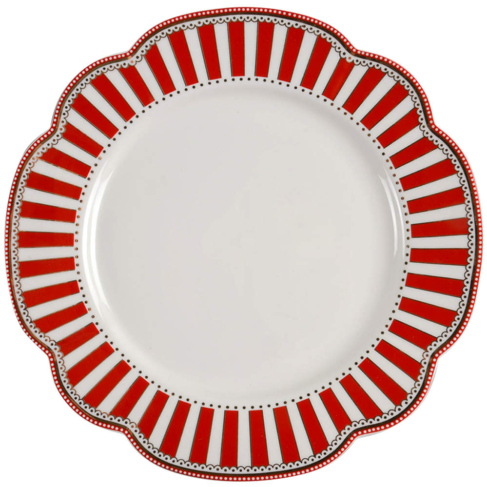 Josephine Red Dinner Plate by Grace's Teaware-1