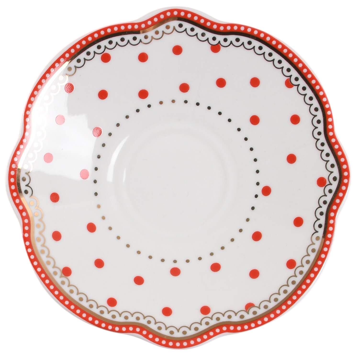 Josephine Red Saucer for Espresso Cup by Grace's Teaware-1