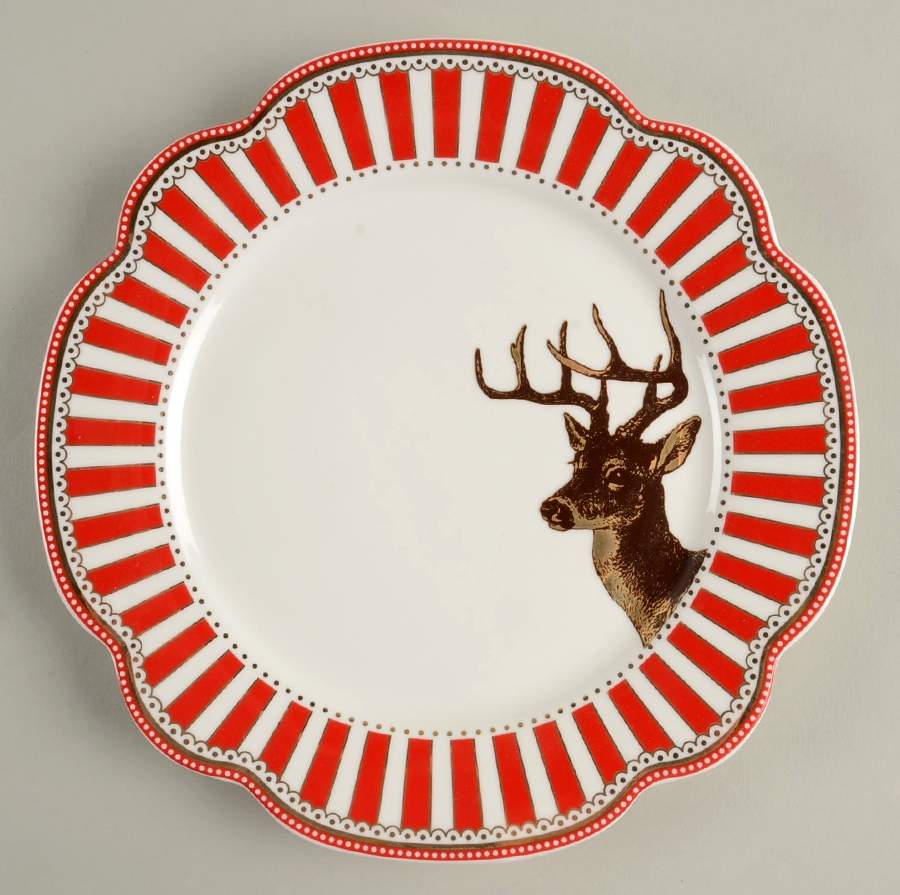 Josephine Red Salad Plate by Grace's Teaware-1