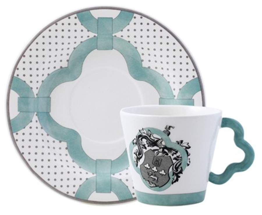 Allure Flat Cup & Saucer Set by Faiencerie De Gien-1