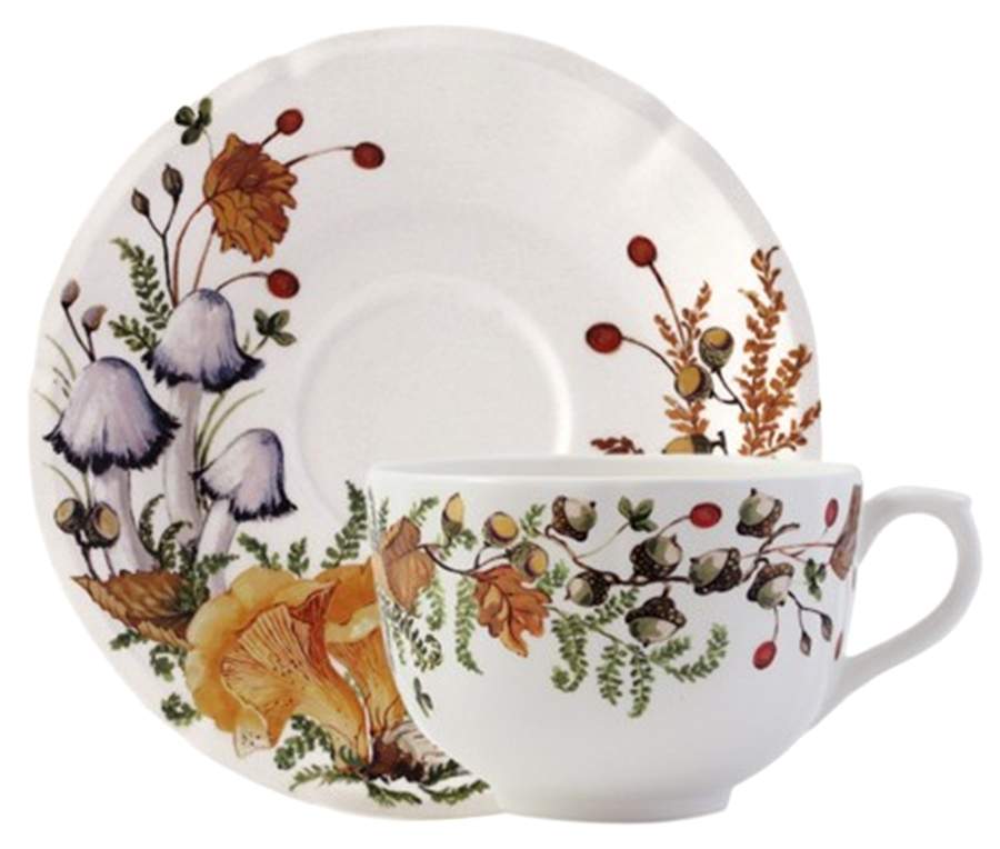 Chanterelle Jumbo Cup & Saucer Set by Faiencerie De Gien-1