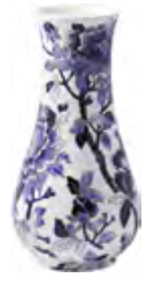 Pivoines Bleues 10" Vase by Faiencerie De Gien-1
