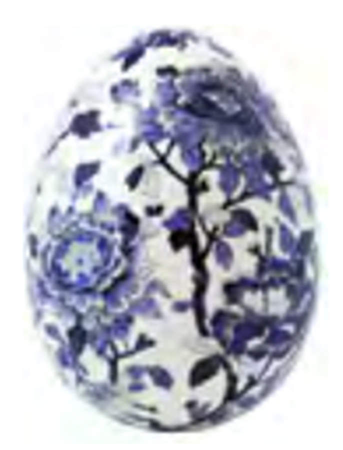 Pivoines Bleues Egg by Faiencerie De Gien-1