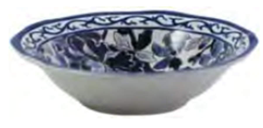 Pivoines Bleues Coupe Cereal Bowl by Faiencerie De Gien-1