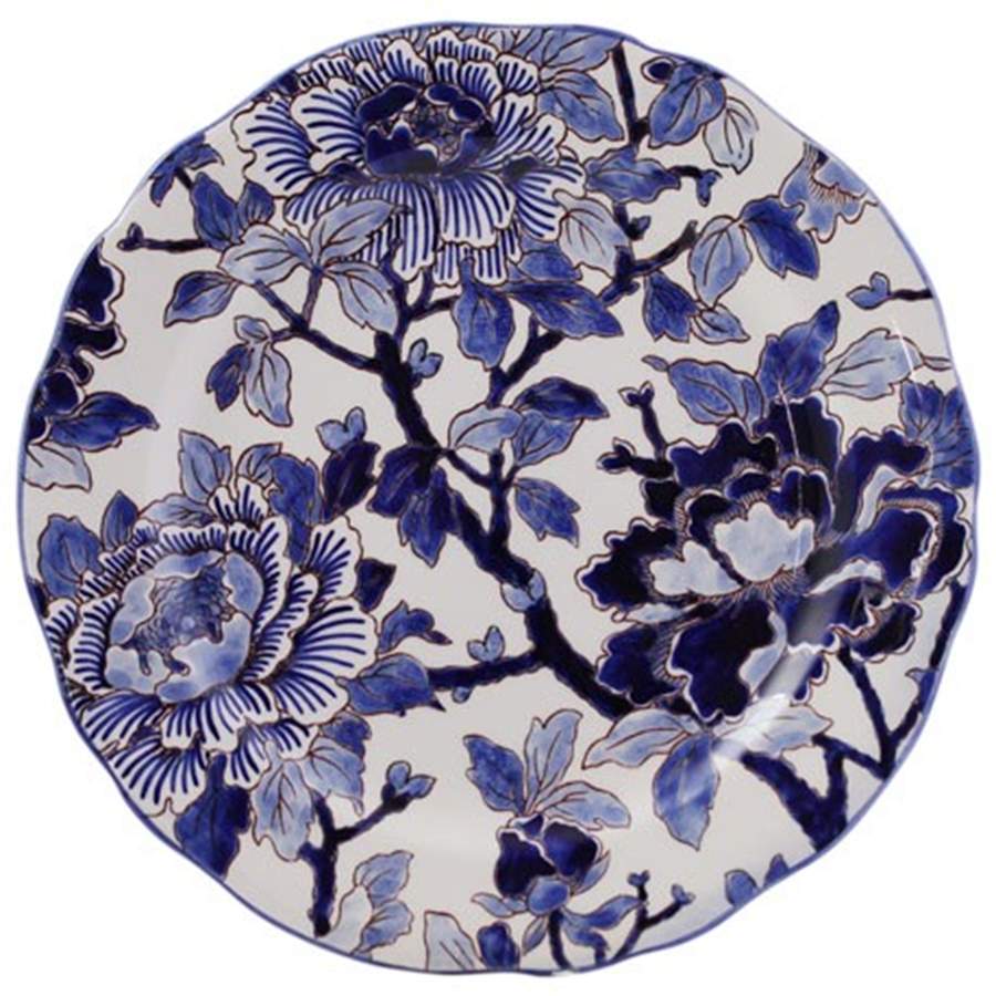 Pivoines Bleues Salad/Dessert Plate by Faiencerie De Gien-1