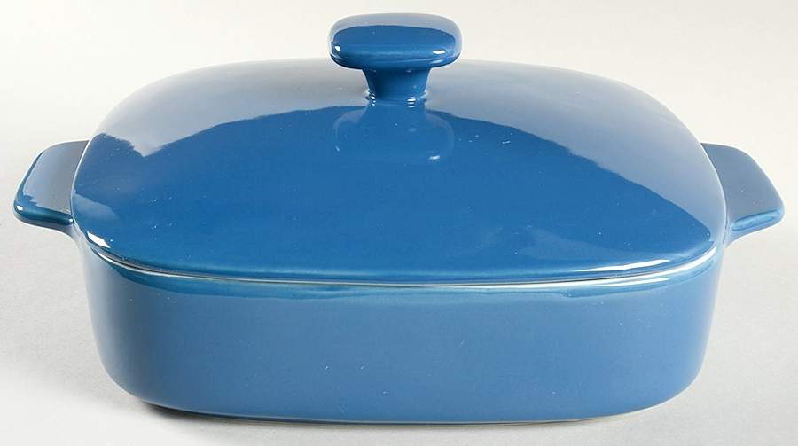 Bistro Blue 2 Quart Square Casserole with Ceramic Lid by Gorham-1