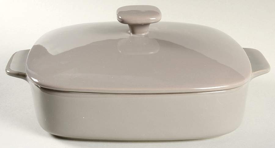 Bistro Grey 2 Quart Square Casserole with Ceramic Lid by Gorham-1