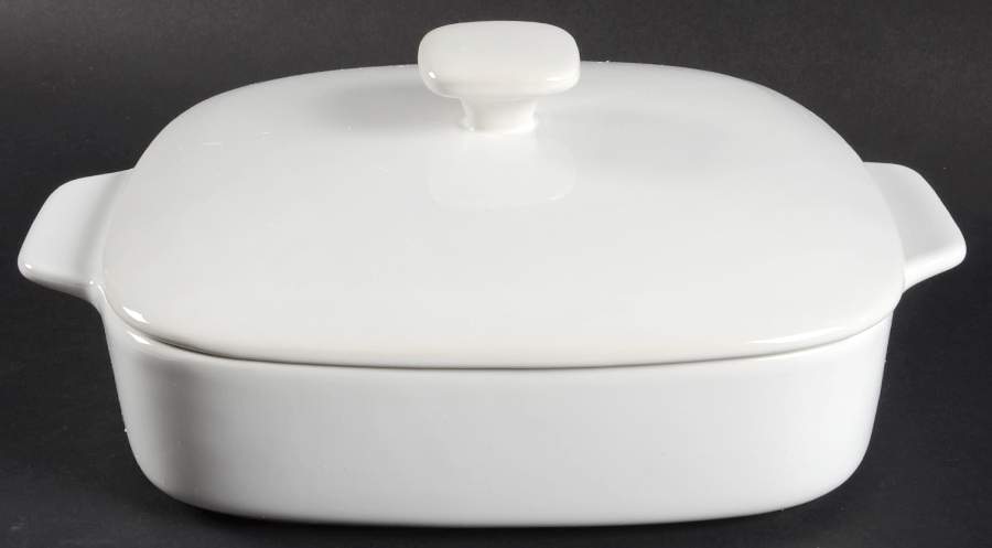 Bistro White 2 Quart Square Casserole with Ceramic Lid by Gorham-1