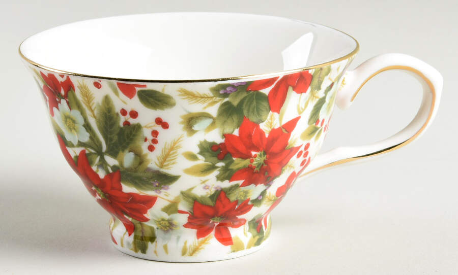Poinsettia Chintz Footed Cup by Grace's Teaware-1