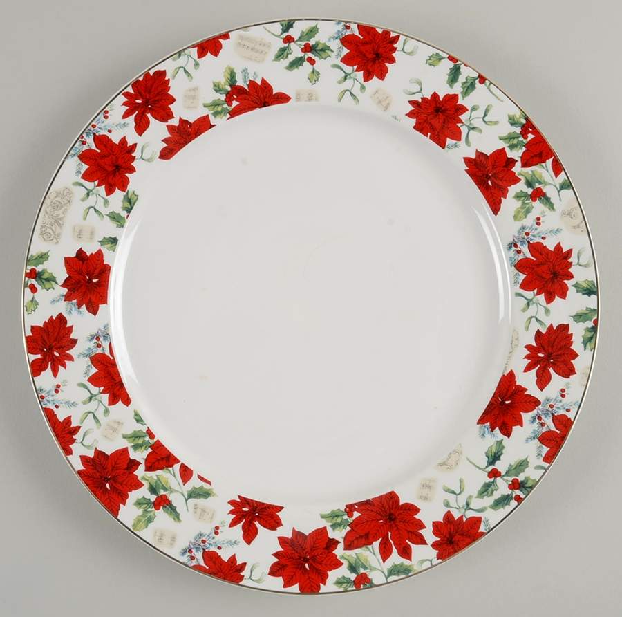 Poinsettia Chintz Dinner Plate by Grace's Teaware-1
