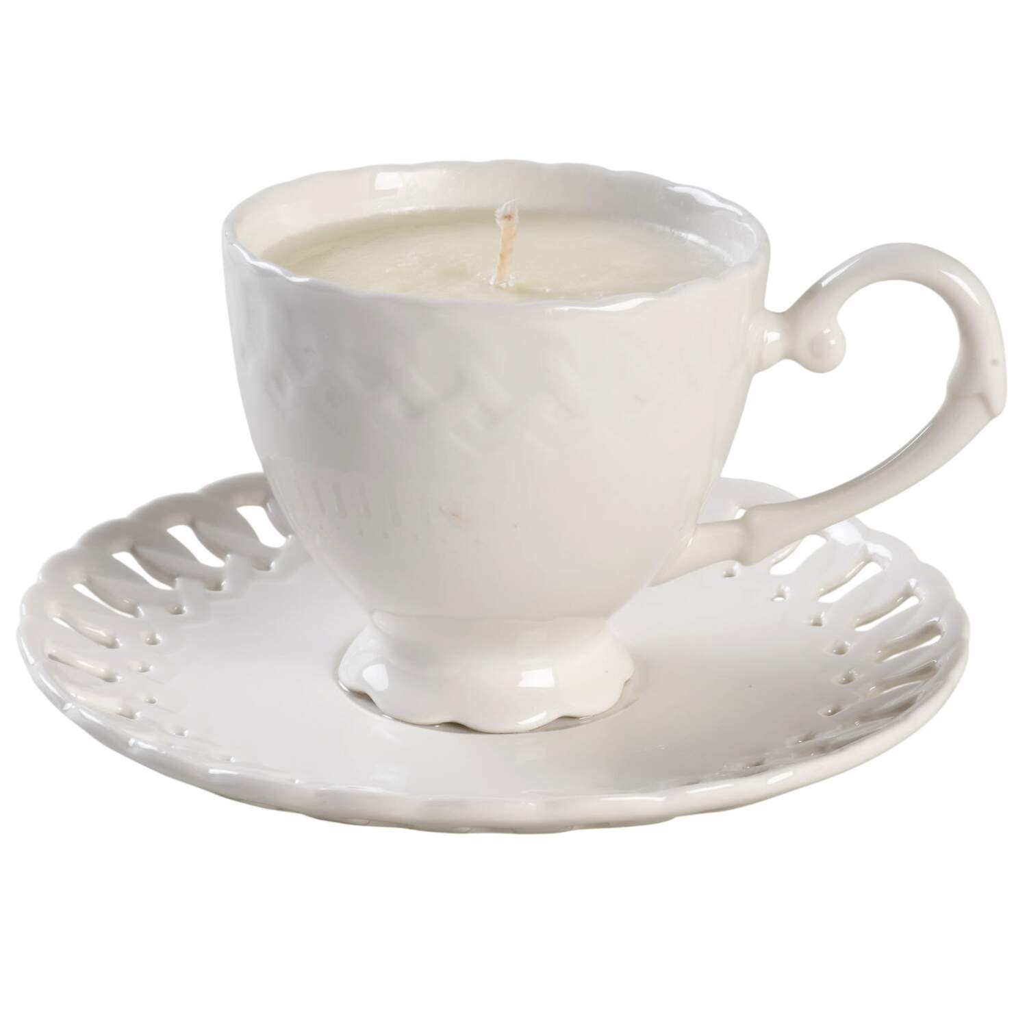 Heirloom Scented Cup & Saucer Candle-Vanilla  HC by Grace's Teaware-1