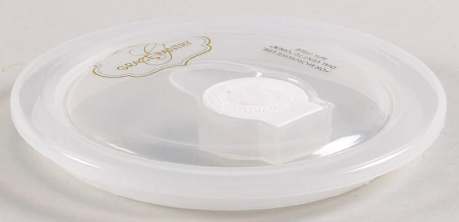 Dainty Vent Lid for 16 Oz Round Plastic Microwave Bowl by Grace's Teaware-1
