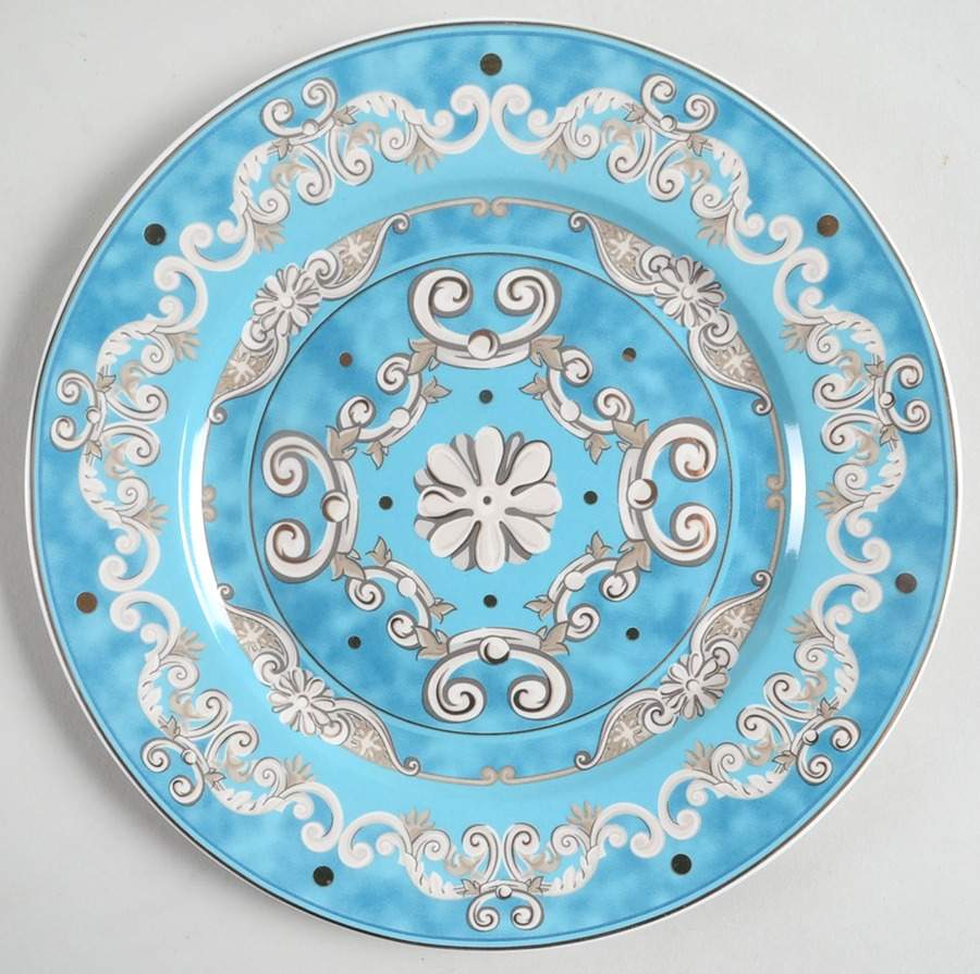 Venetian Turquoise Salad/Dessert Plate by Grace's Teaware-1