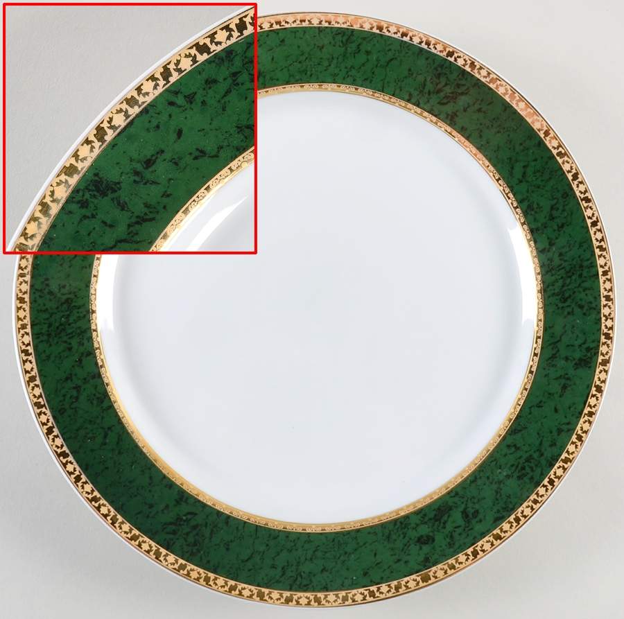 Gpb4 Green Dinner Plate by Germer Porcelanas Br-1