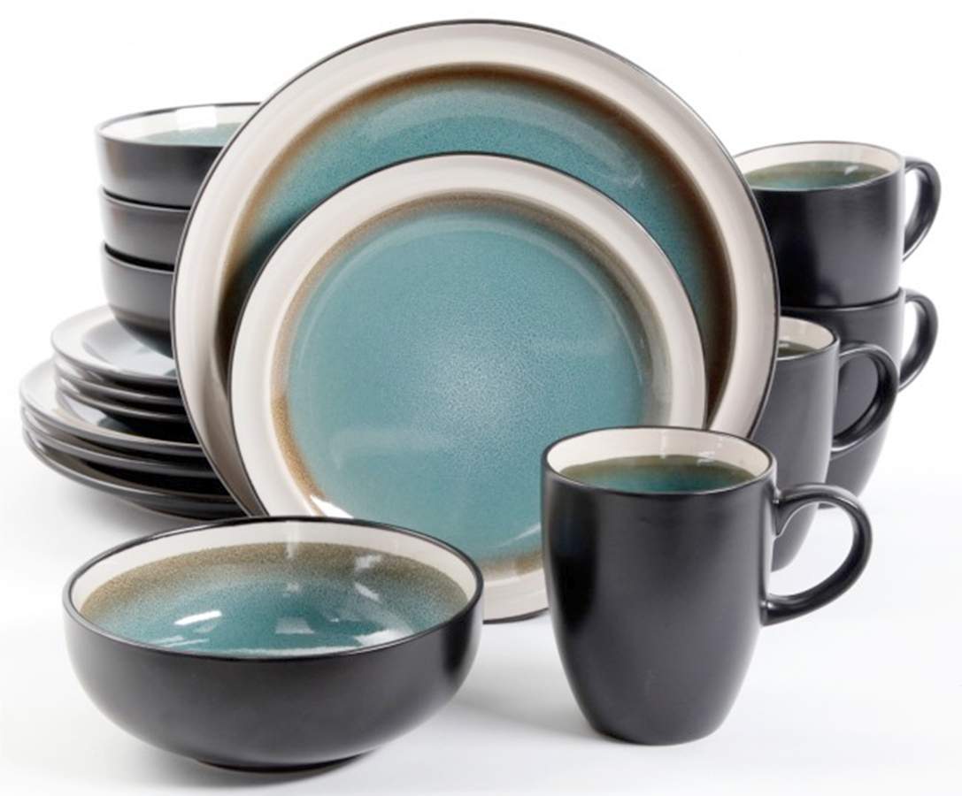 Central Ridge Blue Dinner Plate by Gibson Designs-1