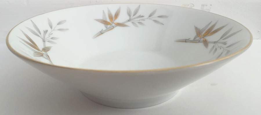 Bamboo (Gray and Gold) Coupe Cereal Bowl by Gold China-1