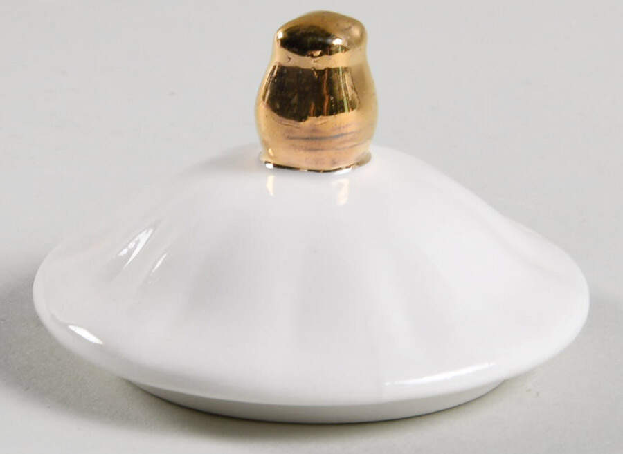 Scallop White (Gold Trim) Lid for Sugar Bowl by Grace's Teaware-1