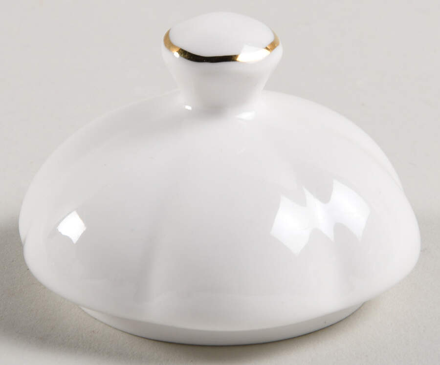 Scallop White (Gold Trim) Lid for Sugar Bowl by Grace's Teaware-1