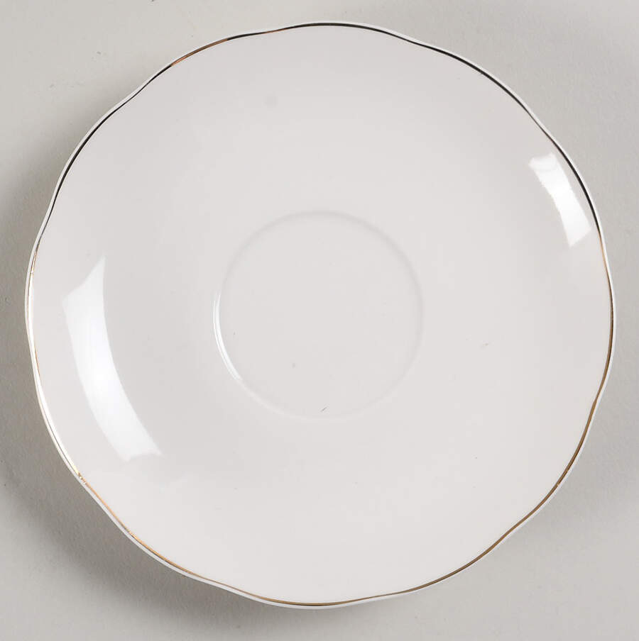 Scallop White (Gold Trim) Saucer for Flat Cup by Grace's Teaware-1