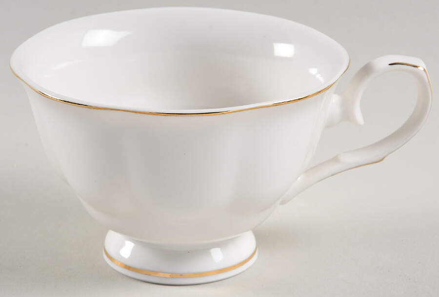 Scallop White (Gold Trim) Flat Cup by Grace's Teaware-1