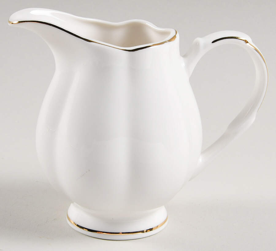 Scallop White (Gold Trim) Creamer by Grace's Teaware-1