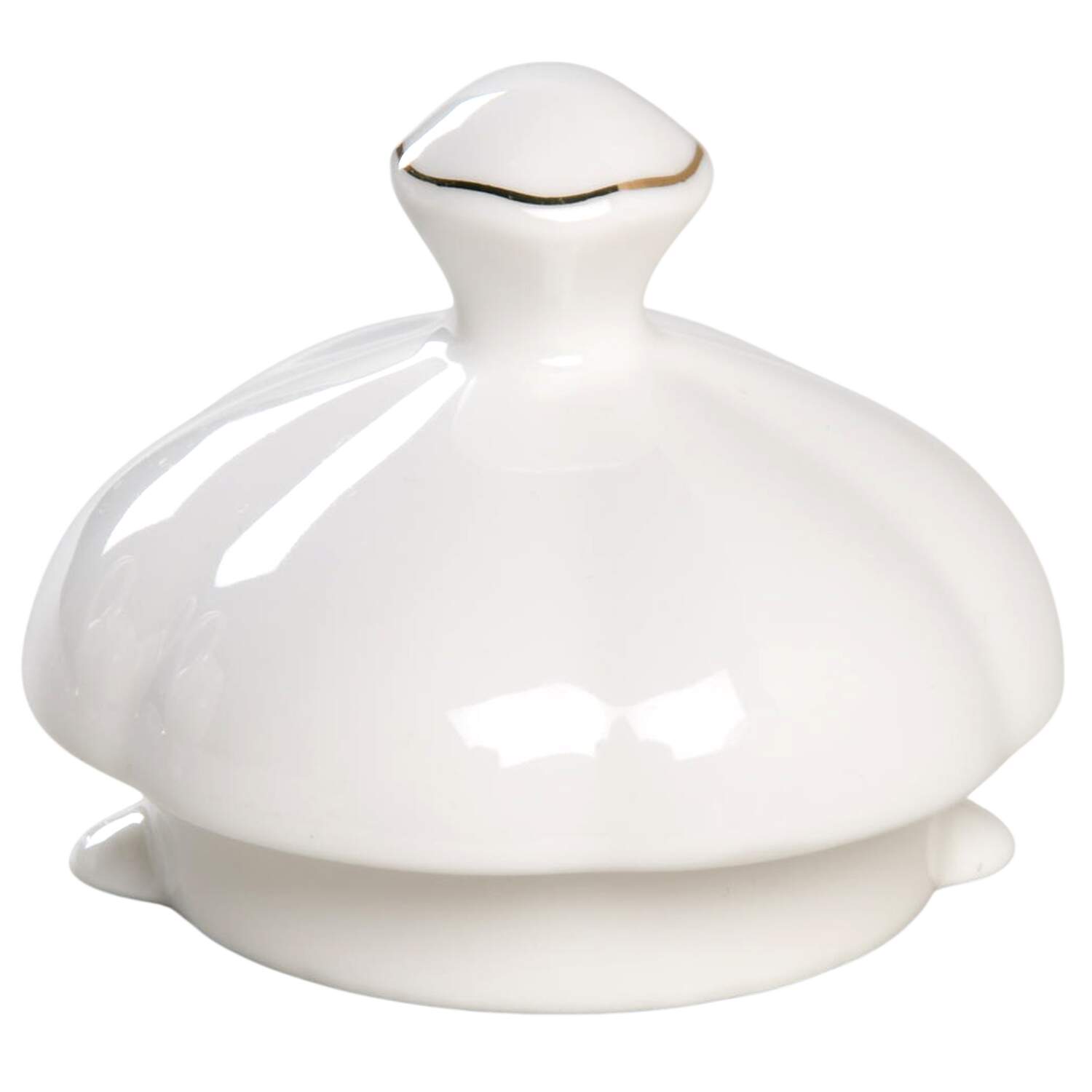 Scallop White (Gold Trim) Lid for Teapot by Grace's Teaware-1
