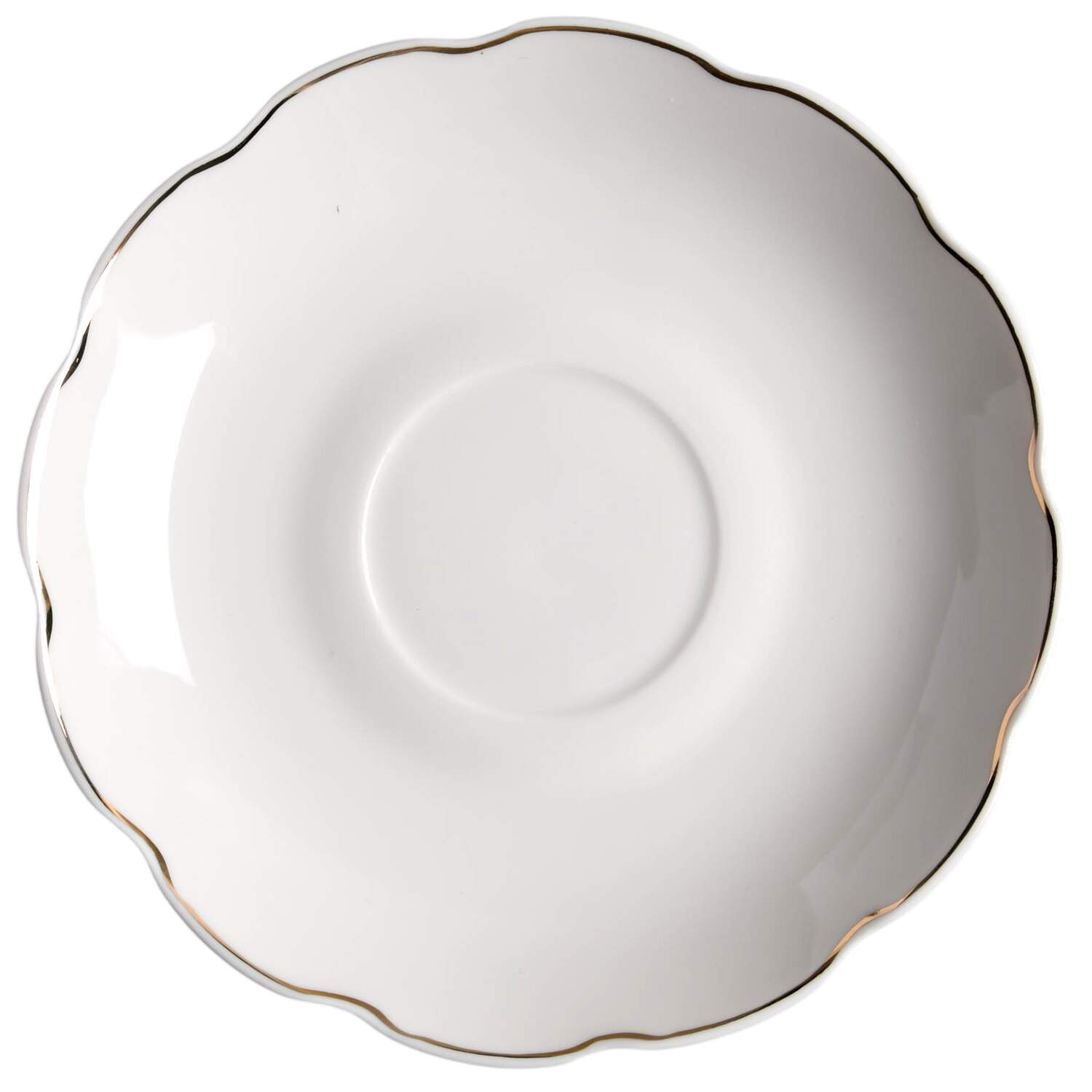 Scallop White (Gold Trim) Saucer by Grace's Teaware-1