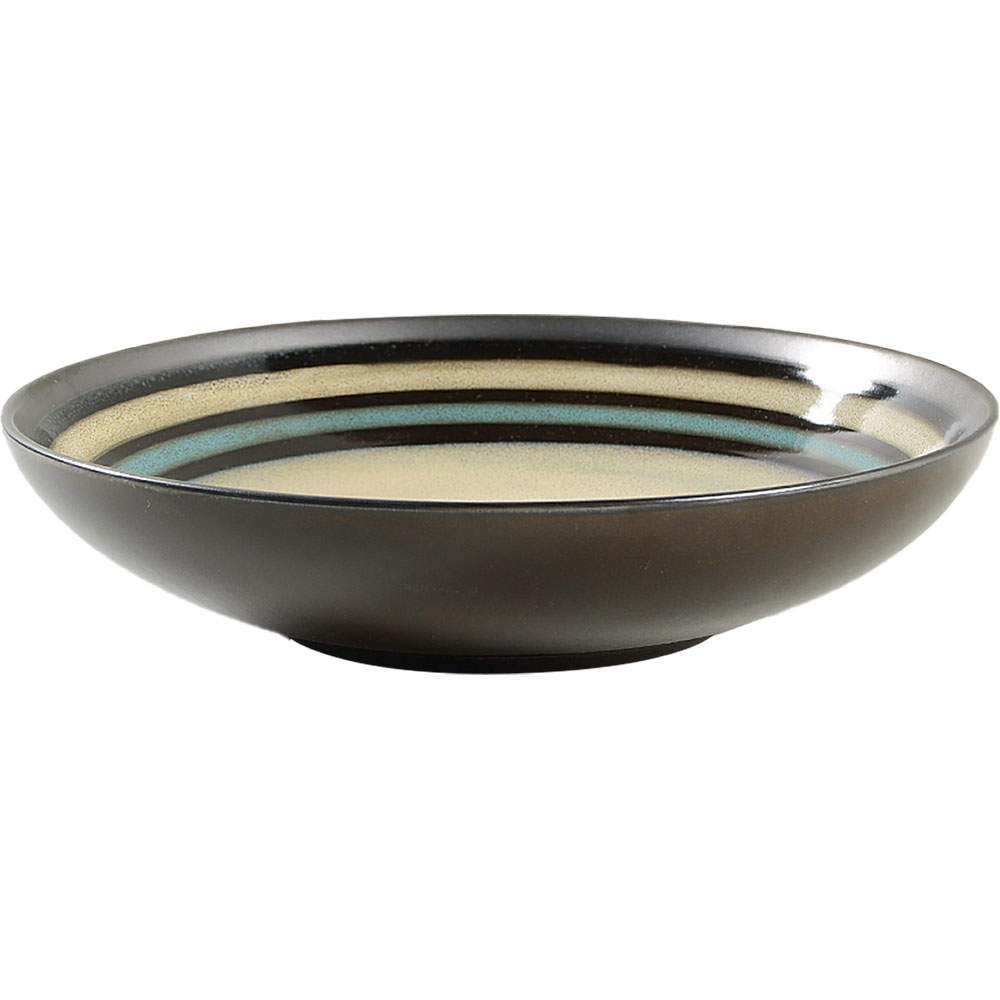 Lewisville Teal 9" Round Serving Bowl by Gibson Designs-1