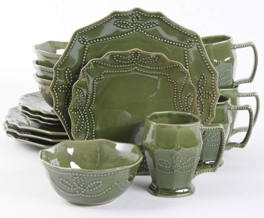 Celesse Green Dinner Plate by Gibson Designs-1