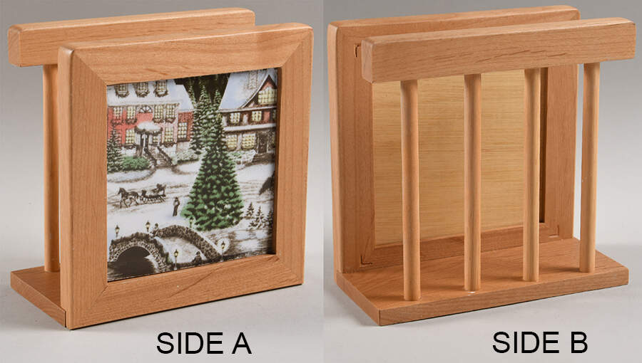Christmas Toile 6 1/8" Natural Wood Napkin Holder  HC by Gibson Designs-1