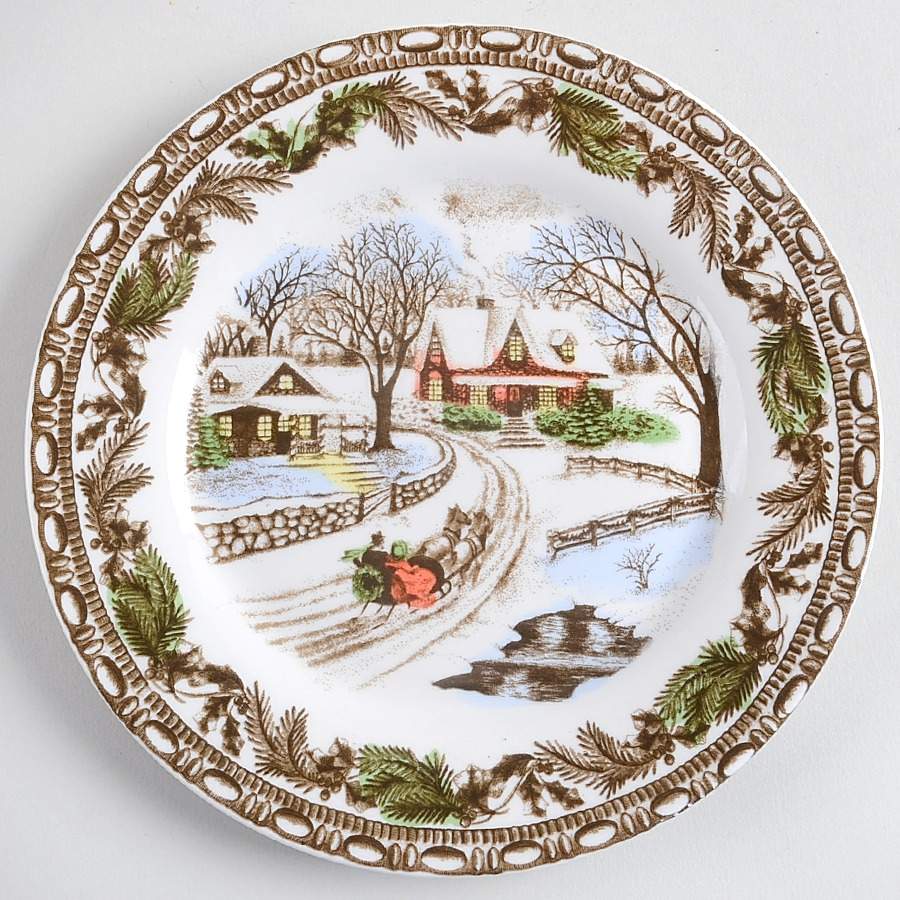 Christmas Toile Salad Plate by Gibson Designs-1