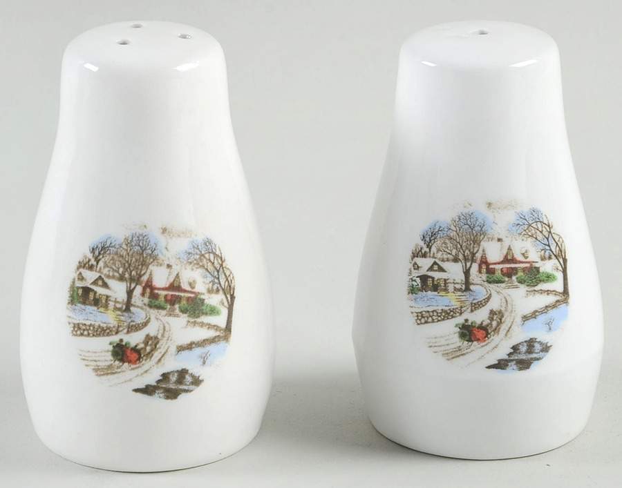 Christmas Toile Salt & Pepper Set by Gibson Designs-1