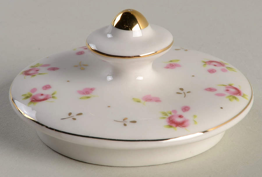 Pink Rose Lid for Sugar Bowl by Grace's Teaware-1