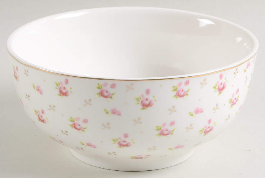 Pink Rose Soup/Cereal Bowl by Grace's Teaware-1