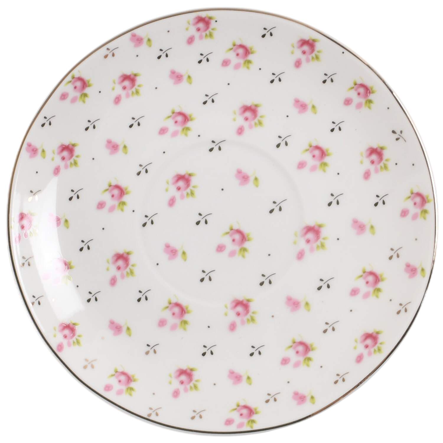 Pink Rose Saucer for Individual Teapot & Lid w/Cup & Saucer by Grace's Teaware-1