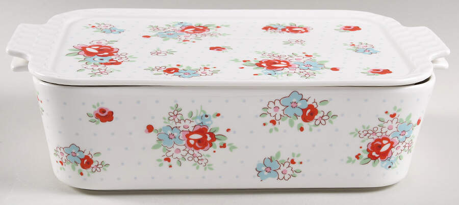 Katie Rose Rectangular Baker & Lid by Grace's Teaware-1
