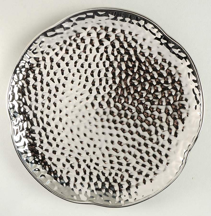 Silver Hammered Salad Plate by Grace's Teaware-1