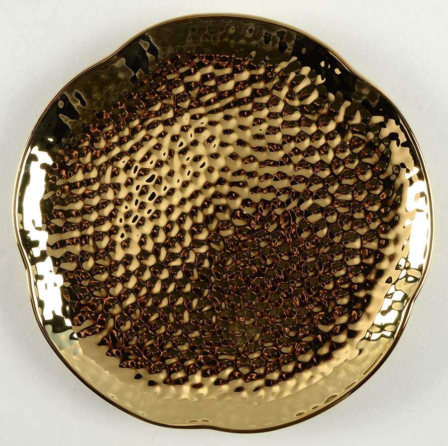 Rose Gold Hammered Salad Plate by Grace's Teaware-1