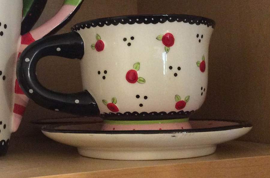 GAN69 Footed Cup & Saucer Set by Ganz-1