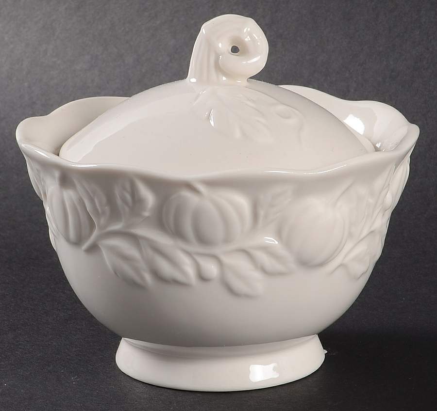 Pumpkin Sugar Bowl & Lid by Grace's Teaware-1