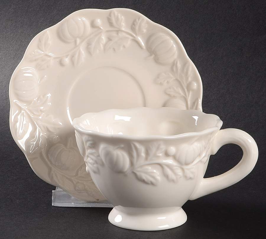 Pumpkin Footed Cup & Saucer Set by Grace's Teaware-1