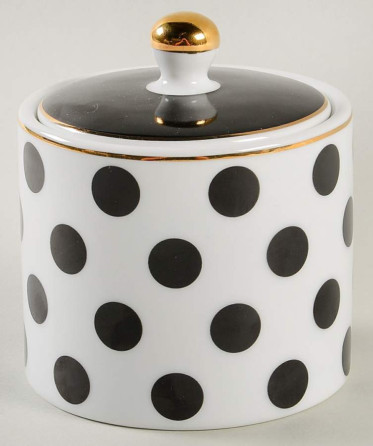 Big Black Dots Sugar Bowl & Lid by Grace's Teaware-1