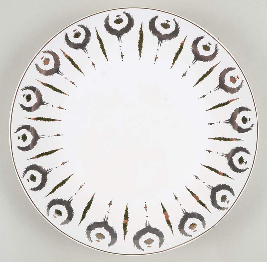 Grey Ikat Dinner Plate by Grace's Teaware-1
