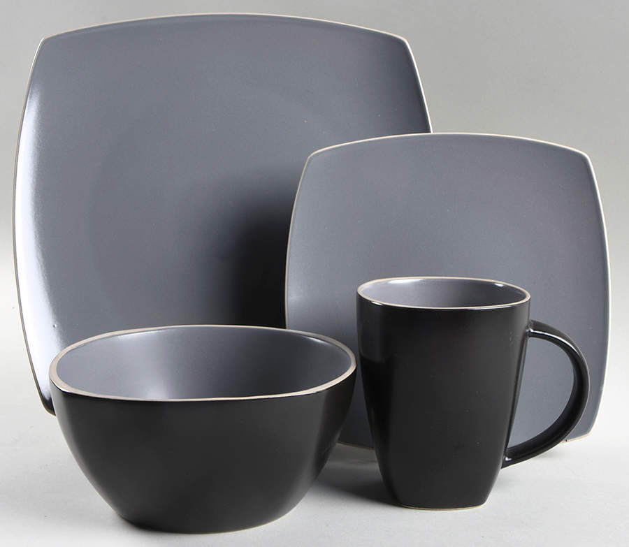 Soho Lounge Matte Gray 4 Piece Place Setting by Gibson Designs-1