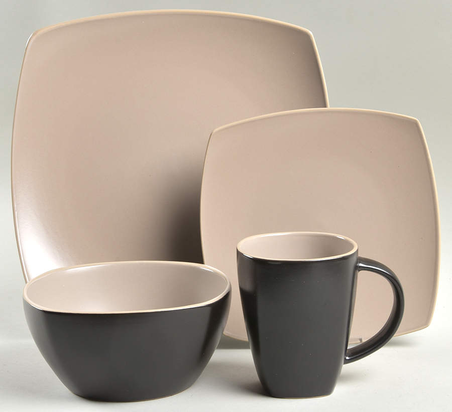 Soho Lounge Matte Taupe 4 Piece Place Setting by Gibson Designs-1